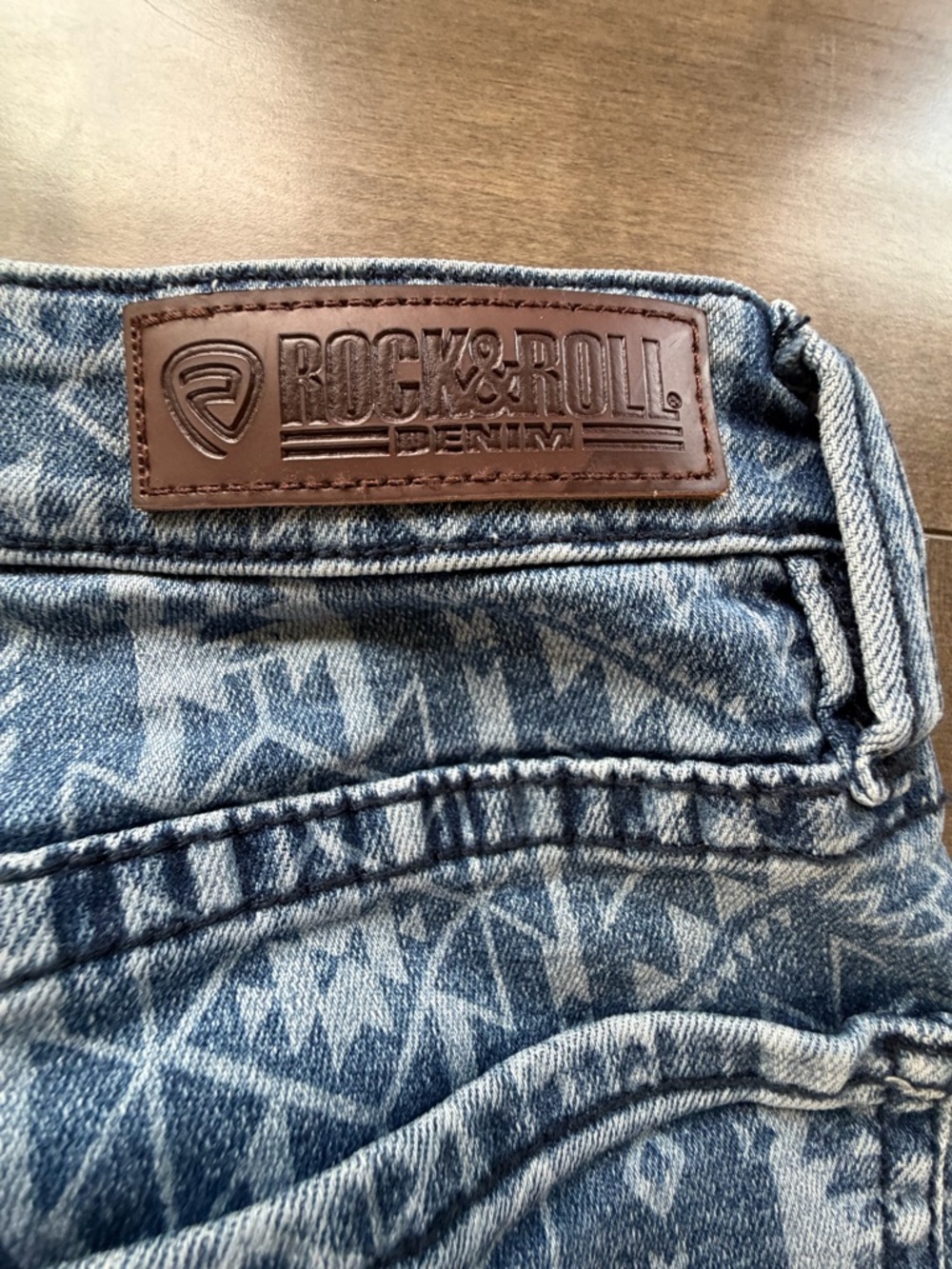 Rock&Roll Denim Patterned Blue Flare Jeans